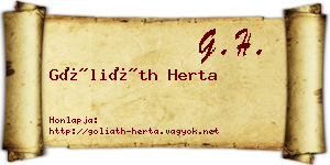 Góliáth Herta névjegykártya